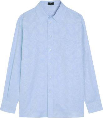 Etro Paisley-print Linen and Cotton-blend Shirt - Light Blue - 46 (UK14 / L)