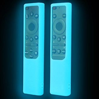 OEM Funda De Silicona Compatible Con El Mando A Distancia Samsung Bn59-01385 - Color Azul Que Brilla En La Oscuridad