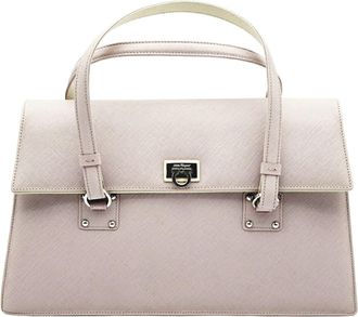 Ferragamo Pink Leather Pvc Handbag Tote Bag (Pre-Owned)