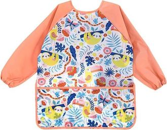 No Brand Delantal Infantil Para Ni&ntilde;os De 3 A 8 A&ntilde;os - Impermeable/con Mangas Largas - Ideal Para Pintar, Cocinar, Comer/hacer Manualidades - Con Pr&aacute;ctico Bolsi