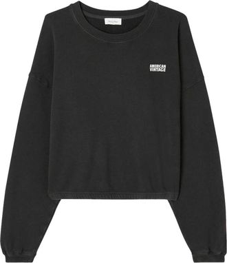 American Vintage Izubird Sweatshirt - Dames - Sweatshirts & Hoodies - Zwart - Maat: M Katoen