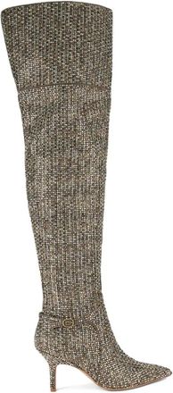 Kurt Geiger Stivali sopra il ginocchio Mayfair con cristalli 70mm - Toni neutri