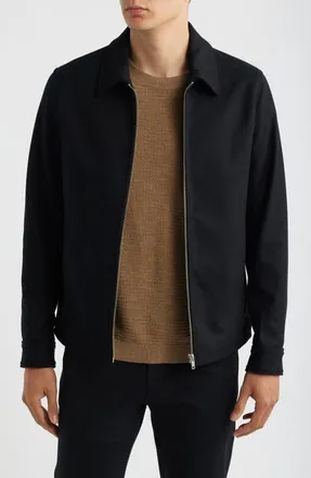 Theory Wyatt Wool Blend Bomber Jacket in Black at Nordstrom, Size Xx-Large