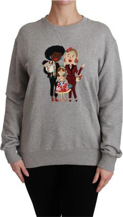Dolce & Gabbana Sweatshirts - Dames - Sweatshirts - Grijs - S - Katoen - Hoodies & sweatvesten