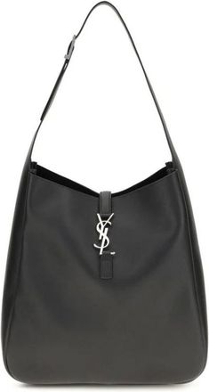 Saint Laurent Le 5 &agrave; 7 Hobo Bag - Dames - Tassen - Zwart - Maat: ONE Size Leer
