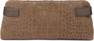 Brunello Cucinelli Clutch Essence con effetto coccodrillo - Marrone