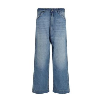Maison Margiela Patchwork-Detail Cotton Jeans - Blue