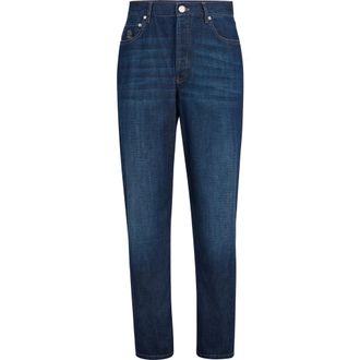 Brunello Cucinelli Iconic fit five-pocket trousers in Dark Denim at Nordstrom, Size 50 It