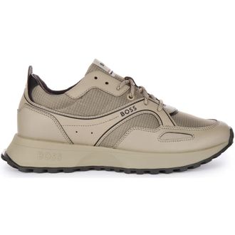HUGO BOSS Sneakers, male, Beige, 8 UK, Sporty Beige Runner for Men