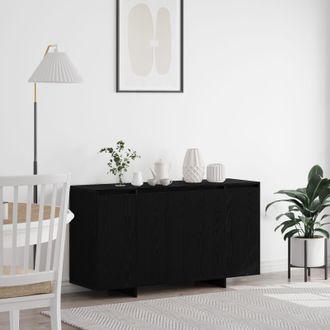 Berkfield Home Black Oak Sideboard Black oak Wood veneer 135 x 41 x 75 cm