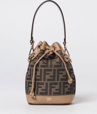 Fendi Borsa Mini Mon Tresor Fendi in canvas con monogram FF jacquard e pelle