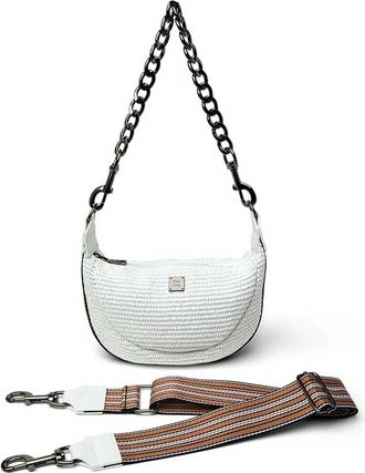 Think Royln Womens Tiny Dancer Crossbody Bag In White Raffia
