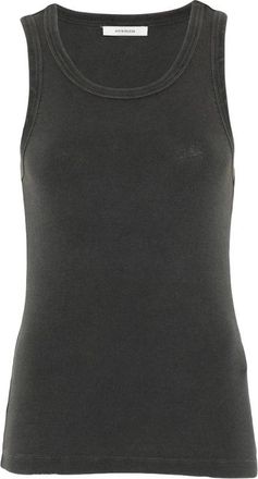 Entire studios Ribgebreide Tanktop - Dames - Tops zonder mouwen - Zwart - S - Katoen - Tops