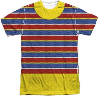 Gildan Sesame Street Ernie Costume Short Sleeve Adult Poly Crew T-Shirt