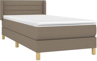 vidaXL Cama Box Spring Con Colch&oacute;n Tela Gris Taupe 80x200 Cm Vidaxl
