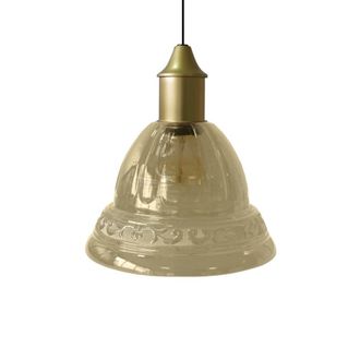 Tosel Suspensi&oacute;n campanilla metal vidrio oro D16,5 cm