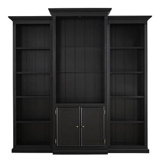 Ballard Designs Tuscan 3-Piece Bookcase with Cabinet - Black - Ballard Designs