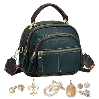 Generic Multifunctional Adjustable Bag - PU Leather Compact Shoulder Tote, Wide Strap Sling Bag with Multiple Compartments, Lightweight Travel Accessory | Wom