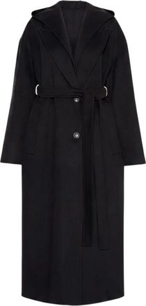 Sportmax Olmo Jas - Dames - Jas met riem - Zwart - S - Wol - Jassen