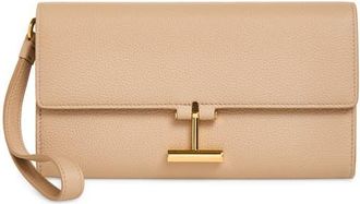 Tom Ford Tara Leather Wristlet in Jaa Light Beige at Nordstrom