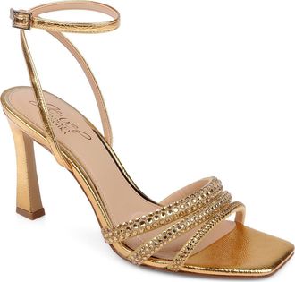 Badgley Mischka Zimal Ankle Strap Sandal in Gold Antique at Nordstrom, Size 9.5