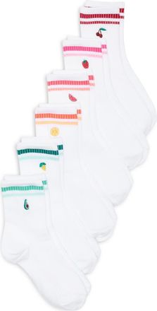 90 Degree by Reflex Assorted 6-Pack Color Stripe Half Crew Socks in Fresh Mix at Nordstrom Rack