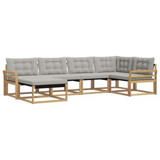 vidaXL Conjunto De Sof&aacute;s De Exterior 6 Pcs Blanco Y Gris Claro Vidaxl