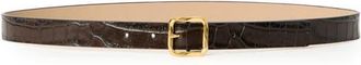 B-Low The Belt Ellie Croco Embossed Leathe Belt in Chocolate Gold at Nordstrom, Size X-Large