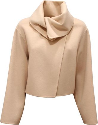 Emma & Gaia 44S065 Wollen/Cashmere Jas - Dames - Zomerjassen - Beige - XS - Wol - Jassen