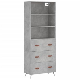 vidaXL Highboard Concrete Grey 69.5x34x180 cm Engineered Wood Vidaxl