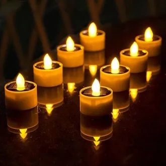 OEM Velas Solares De T&eacute; - Impermeables Y Sin Llama - Luz &Aacute;mbar C&aacute;lida Parpadeante Para Jard&iacute;n, Patio, Faroles Y Decoraci&oacute;n Diy