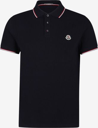 Moncler Kurzarm-Polohemd mit dreifarbigen Details