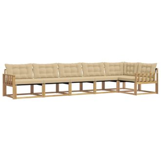 vidaXL Conjunto De Sof&aacute;s De Exterior Con Coj&iacute;n 6 Pcs Y Beige Vidaxl