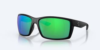 Costa Unisex Reefton Polarized Sunglasses In Blackout Frame Green Mirror