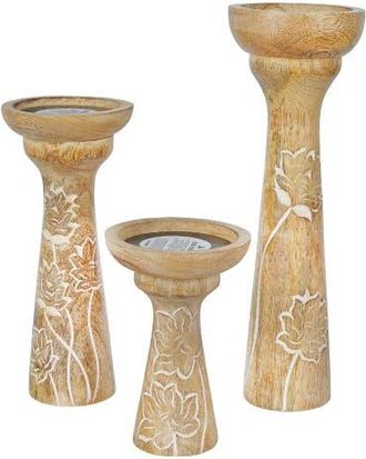 Mela Artisans Lotus Vine Pillar Candleholder Set in White at Nordstrom