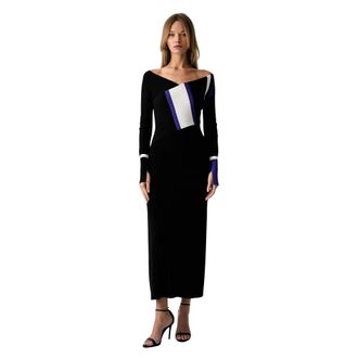 Patrizia Pepe Abito Lungo in Maglia - - Dresses - Donna - Nero - M