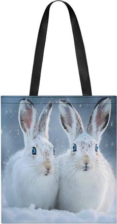 Generic Christmas Winter Rabbits Tote Bag for Women Men Shoulder Bags Purses Pouch Handbags