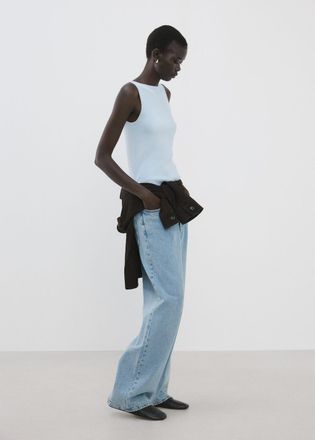 Mango Top maglia sottile celeste - Donna - XXS - MANGO