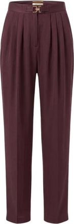 Saint Laurent Habotai Zijden Broek - Dames - Broeken - Paars - S - Leer - Broeken