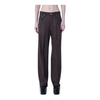 Rick Owens Wide Trousers, female, Brown, Size: W29 Tailored Geth Pants