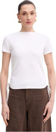 Patrizia Pepe Stretch Ruching T-shirt - Dames - T-shirts - Wit - XS - Tops