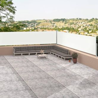 Berkfield Home Retractable Side Awning Cream 117x1200 cm in Beige