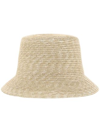 Saint Laurent Geweven strohoed - Beige
