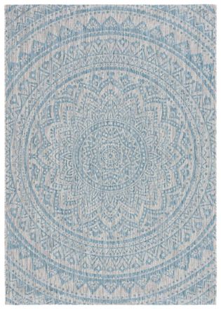 Safavieh Alfombra contempor&aacute;neo de polipropileno gris/azul, 160 x 231 cm