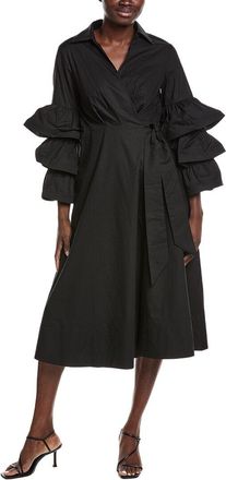 Gracia Layered Sleeve Wrap Midi Dress
