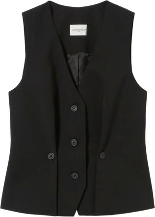 Claudie Pierlot button V-neck vest - Zwart