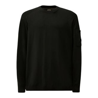 C.P. Company Round-neck Knitwear, male, Black, Size: 2XL Round-neck Knitwear