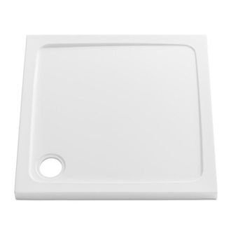 Clifton 760mm Square Shower Tray - STONE RESIN in White