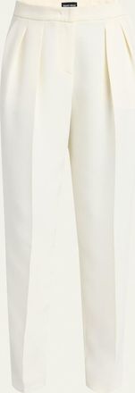 Giorgio Armani Pleated Cady Straight-Leg Tuxedo Trousers
