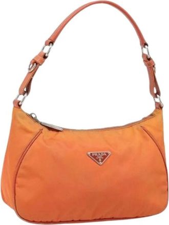 Prada Pre-owned Vintage Schoudertas - Dames - Vintage Schoudertas - Oranje - ONE Size - Leer - Vintage